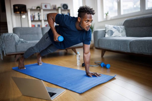 1,300+ Man Doing Pushups At Home Stock Photos, Pictures & Royalty ...